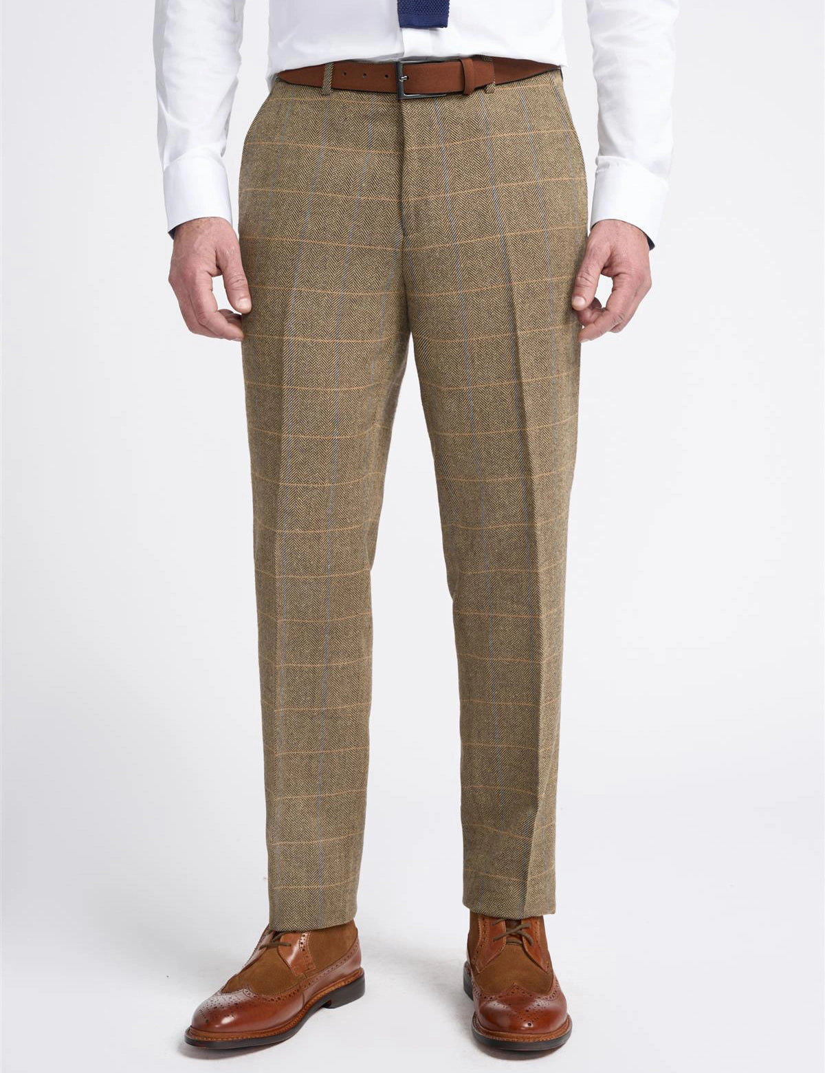 ALBERT Tweed Check: Elegancia Otoñal Marrón con Estilo Español para Tus Pantalones Clásicos